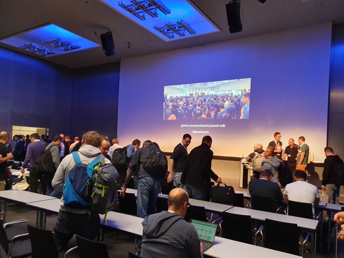 jonashackt's tweet photo. Thank you very much for attending my @Container_Conf #CoLi19 talk about @PulumiCorp vs. @Ansible 🙇♂️🙏 Find the slides & code here: https://t.co/yZgdtsHGDp 🤘 cc @codecentric #Pulumi #Ansible #InfrastructureAsCode @devopsthde @jugthde @iothde #containerconf https://t.co/2VxAgL2o14