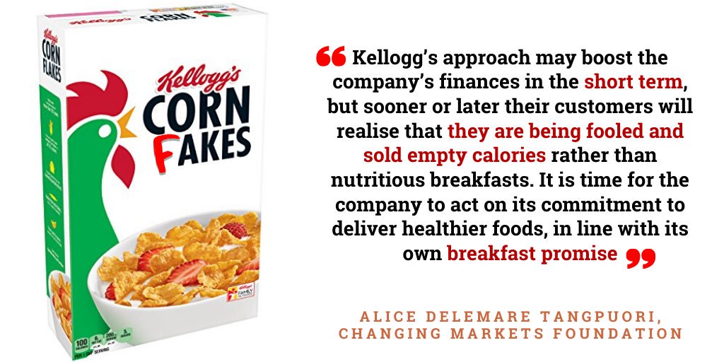 ChangingMarkets's tweet photo. Kellogg’s is putting profits over people, saving $85m over 5 years by removing micronutrients from cereals in Mexico, at a cost of $250m to society. We’re calling on @kelloggsMexico @KelloggCompany to stop their breakfast betrayal #CornFakes https://t.co/efntfmtGNr https://t.co/ISTcIC034r