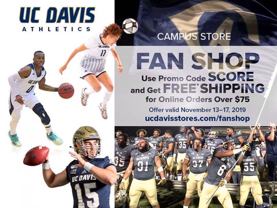 Fun midday ribbon cutting today for <a href="/UCDavisAggies/">UC Davis Athletics</a> Fan Shop in campus MU <a href="/UCDavisStores/">UC Davis Stores</a>. Fans will receive FREE Ground shipping with any $75 purchase from the Fan Shop with promo code SCORE. #GoAgs 🐴