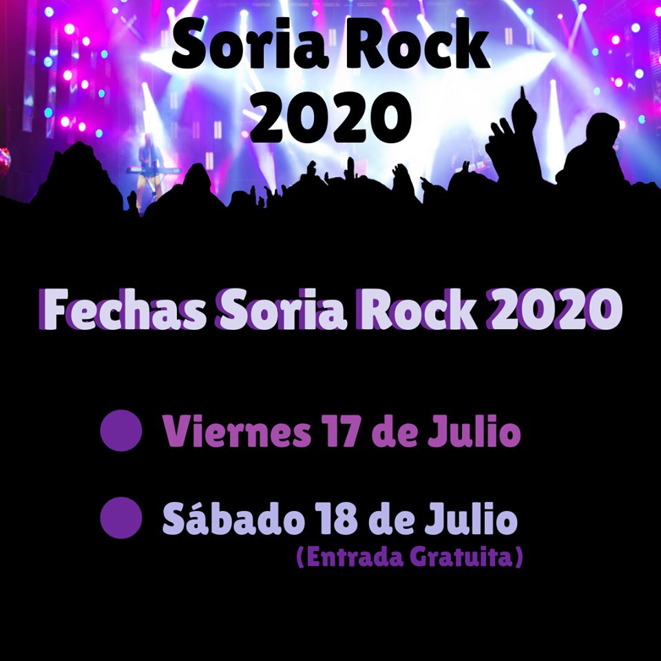 En 2020 la ciudad de #Soria volverá a acoger una nueva edición del festival Soria #Rock. Las fechas elegidas son el 17 y 18 de julio, y la novedad más importante de este año, es la entrada del sábado 18 será gratuita hasta completar aforo.