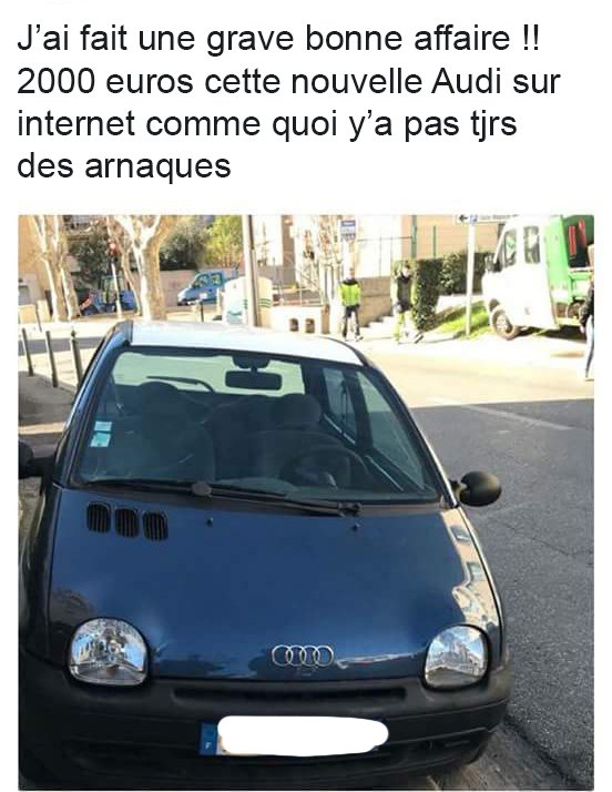 Emotors10's tweet photo. Marre des fausses bonnes affaires ? 😆

Chez E-Motors, on vous propose de VRAIES bonnes affaires jusqu'à -40% sur des voitures 0km et de très bonnes occasions révisées &amp; garanties 😀

On propose même cette Twingo Audi A1, mais promis, chez nous, c'est 2 voitures différentes !! 😂 https://t.co/x8hEzZdY1Z