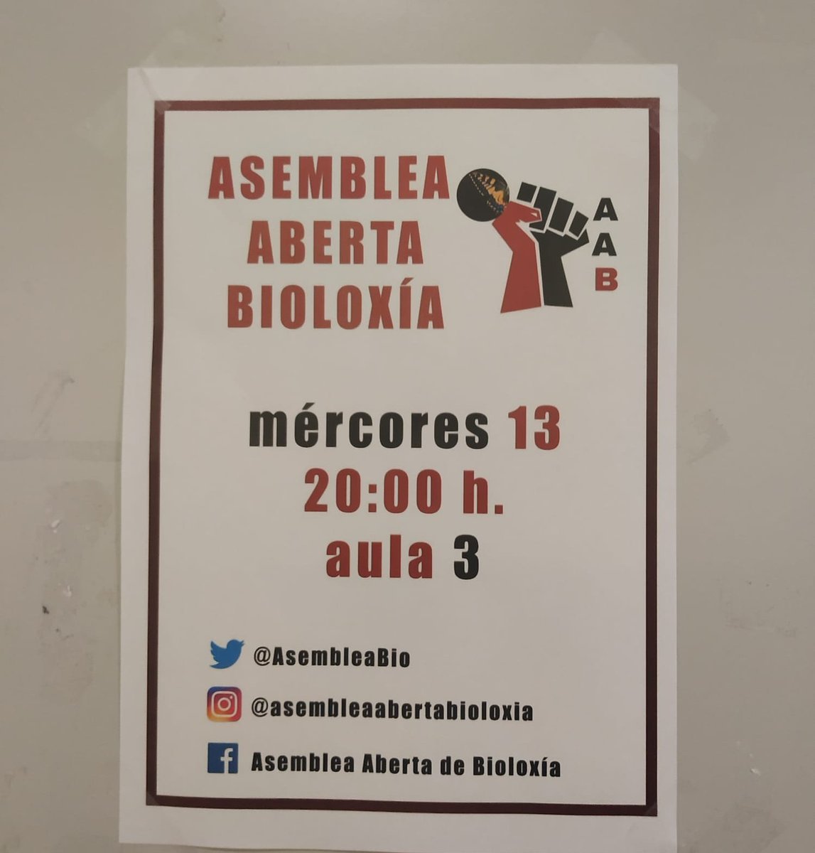 Asemblea Aberta Bioloxía tweet media