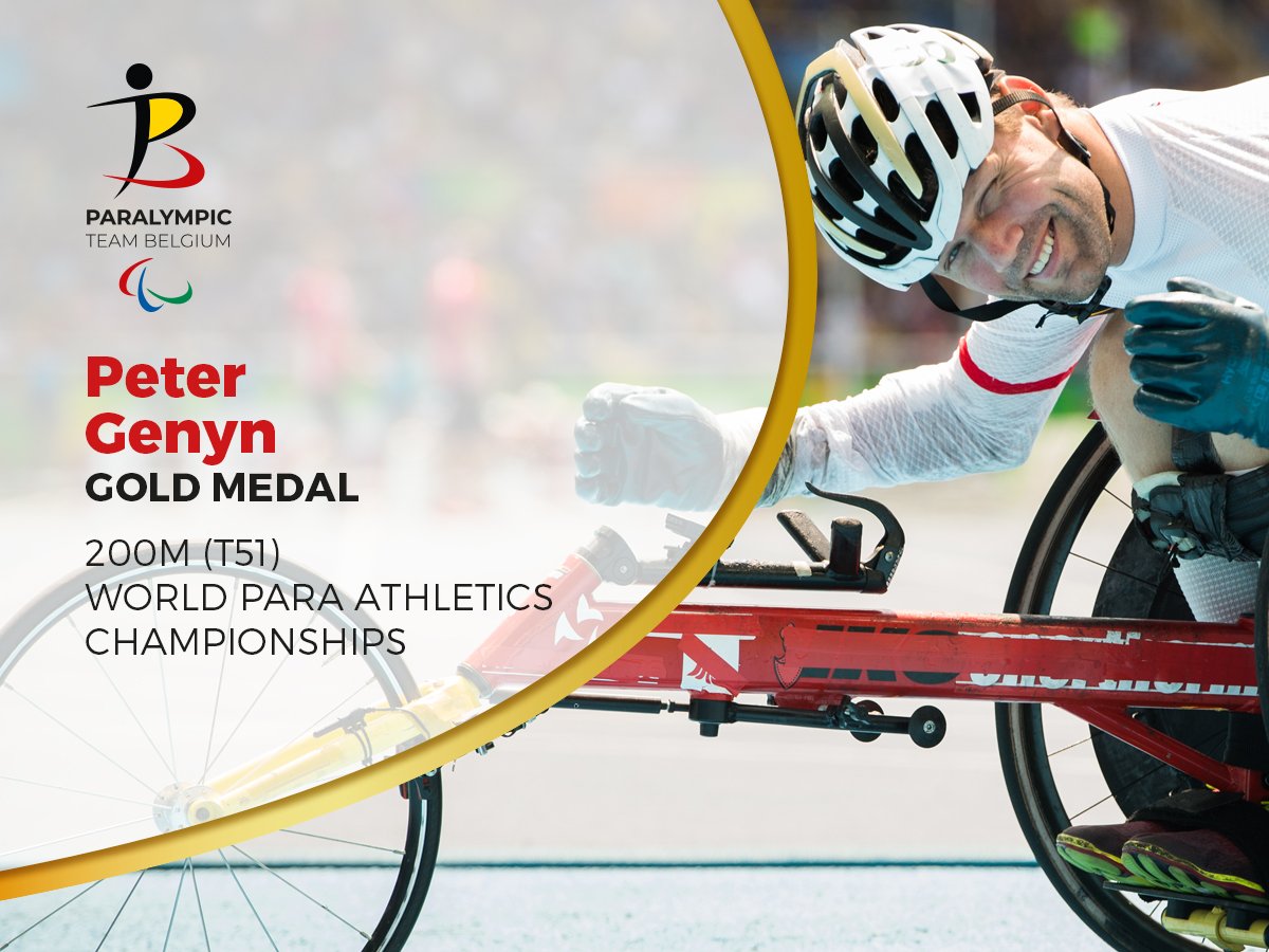 #BAM!!
Peter Genyn is WORLD CHAMPION of the 200m (T51)! 🤜🙌🙌
Roger Habsch took the 5th place.
Belgian athletes are on fire in #Dubai2019.
#RoadtoTokyo
#ParalympicTeamBelgium