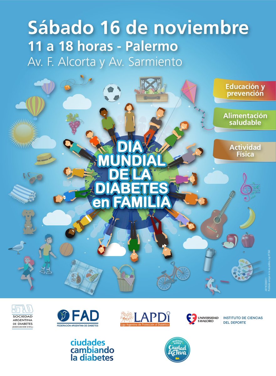 El sábado se celebrará este evento que surge del programa #CiudadesCambiandoLaDiabetes creado por <a href="/novonordisk/">Novo Nordisk</a>.
Será una jornada abierta y gratuita a la comunidad con charlas sobre controles y cuidados de la diabetes, alimentación saludable y actividad física para toda la familia