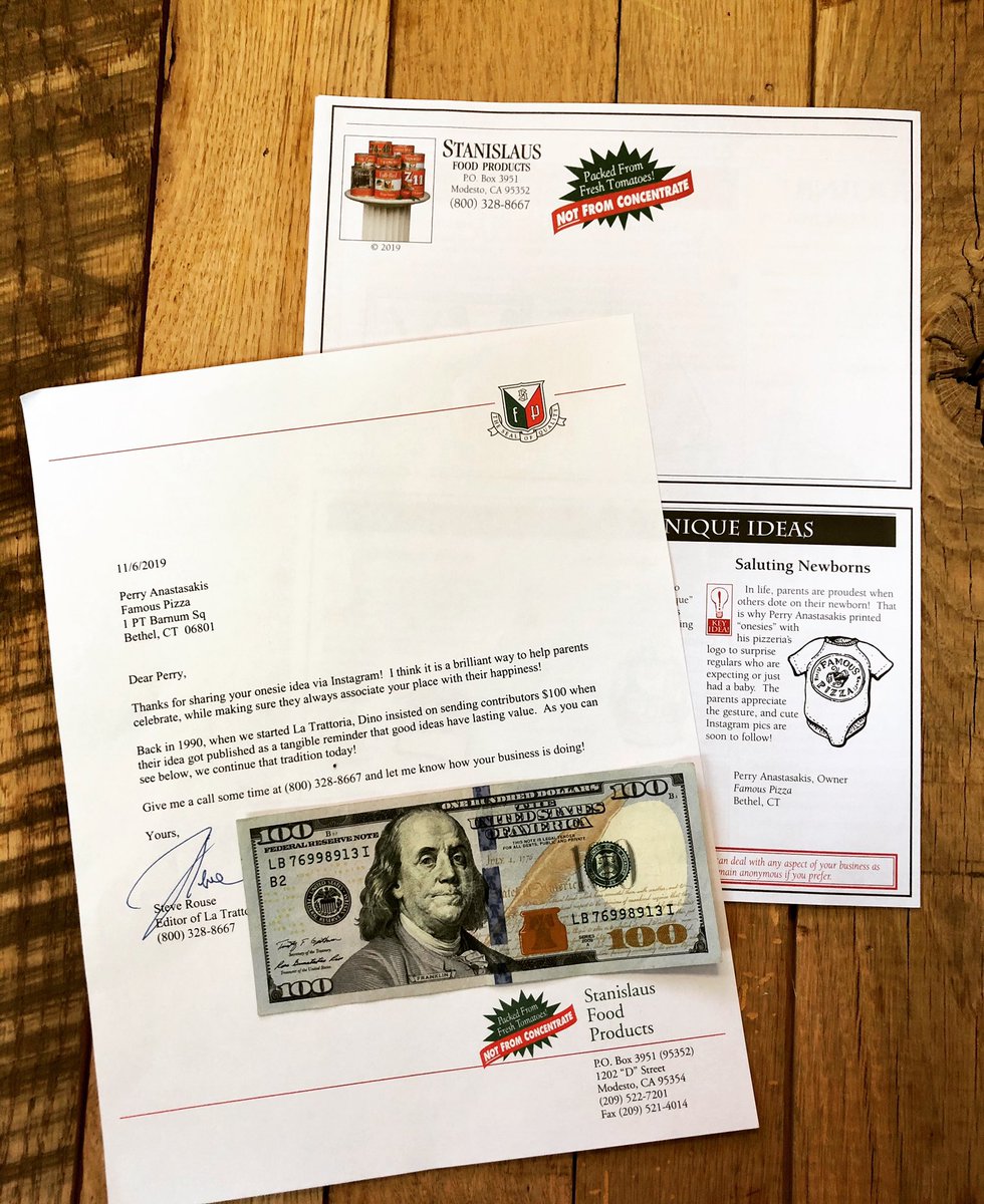 famouspizzabtl's tweet photo. Usually when you get certified mail itβs not a good thing, but this morning I was pleasantly surprised! Huge shoutout to Stanislaus Food Products, the foremost tomato producer in the business!π
ππΌπ―π#igotpublished #justgotpaid https://t.co/x4E6uPCJOe
