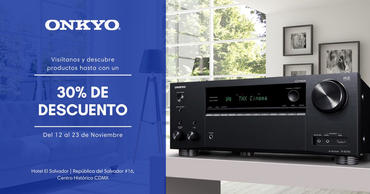 onkyomx's tweet image. ¡Te esperamos del 12 al 23 de noviembre a vivir la gran experiencia #Onkyo y disfrutar lo mejor del audio residencial con productos con precios increíbles! Encuéntranos en📍República del Salvador #16, Centro Histórico, #CDMX. ¡No faltes!
