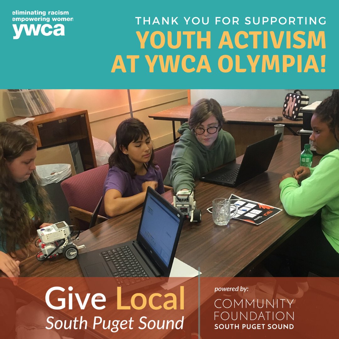 YWCA_Of_Olympia's tweet image. It&apos;s Give Local #GivingWednesday and a great day to make your gift to YWCA Youth Activism! Contribute a min of $10 today &amp;amp; you are entered into the drawing by @tcfsps for an ADDITIONAL $100 to donate!

Head to our YWCA Link: spsgives.org/?cfpage=projec…

#GiveLocalSPS