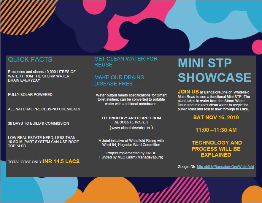 WFRising's tweet image. The technical showcase is on 

Sat, Nov 16 | BangaloreOne Center, Whitefield Main Road

In partnership w/ WR &amp;amp; Hagadur WC. Funds from MLC Grant. A true public - private partnership.
