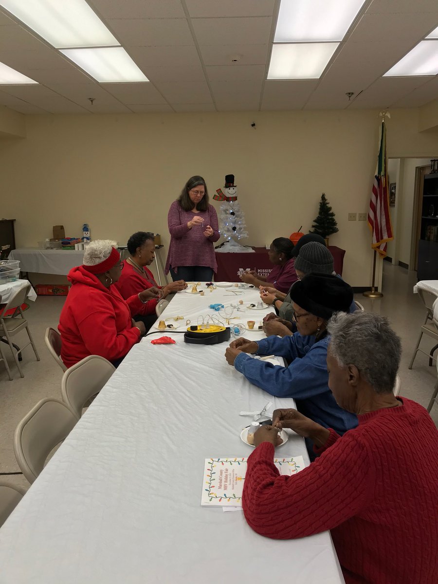 MarshallCoExt's tweet image. Janet Jolley doing Clay Pot Angels at the Marshall County MHV Holiday Craft Day