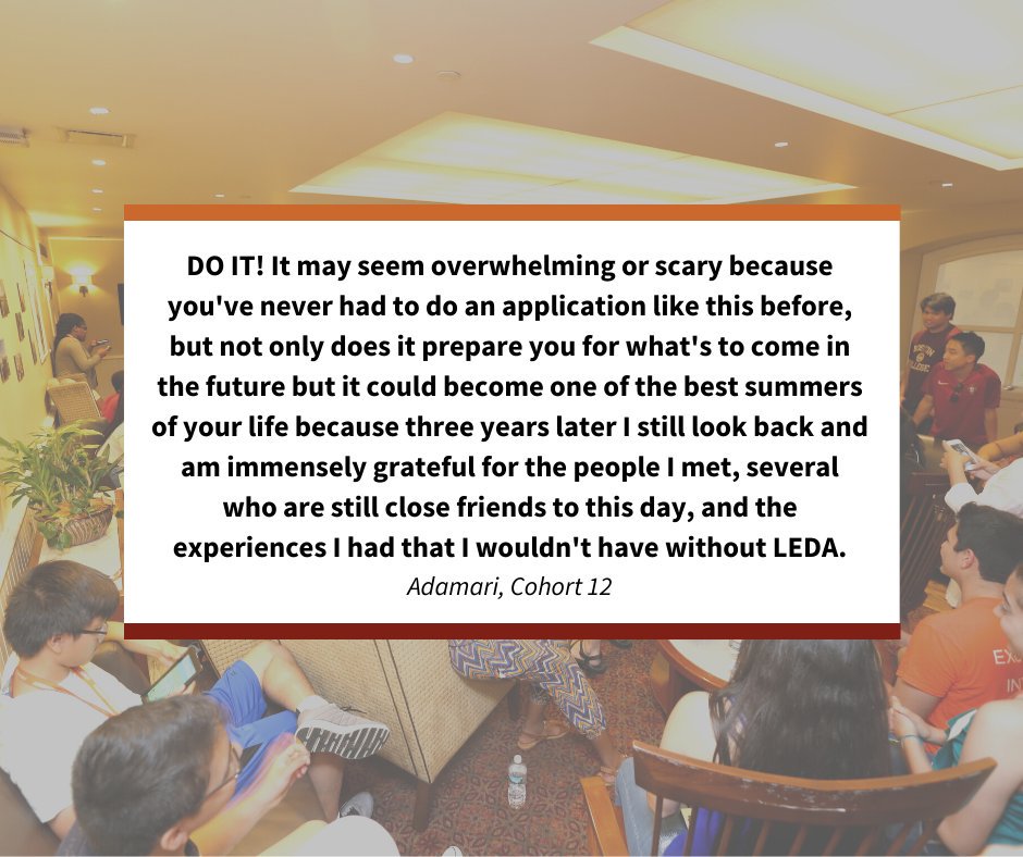 LEDA_Scholars's tweet photo. We are officially ONE month away from the LEDA Application deadline! We hope this week's Scholar Voice, Adamari from Cohort 12, motivates you to keep investing your time and effort into the application.
#LEDA4Life #LEDAApplication2019 https://t.co/minfF0tWnf