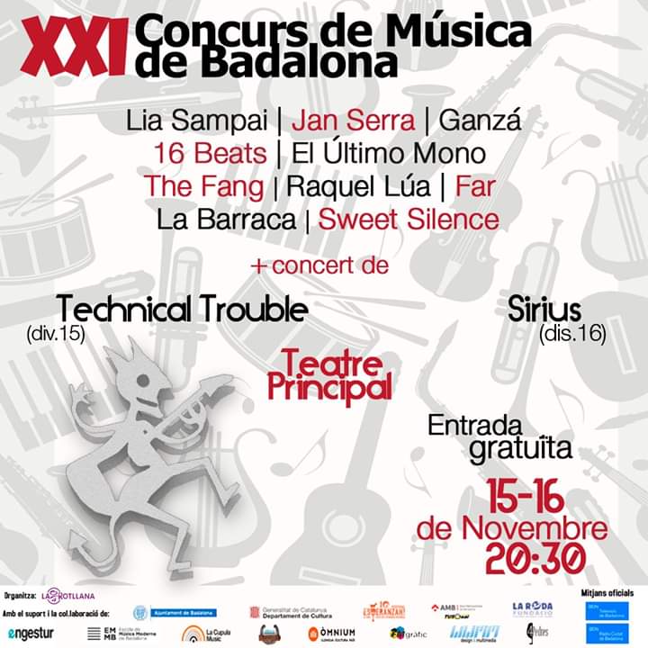 Aquest divendres a Badalona! 🤘🏻

Farem una actuació més curta del que és habitual però amb tota la cavalleria.

Quina cançó no es pot quedar fora del setlist? 🤔