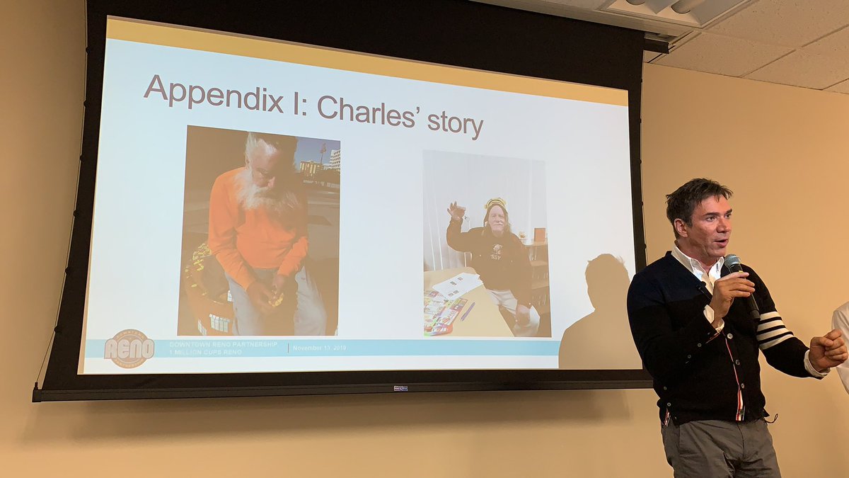 Alex discusses that there is no single #story of #homelessness. Charles was 1 example of how Downtown Reno Partnership was able to support someone whom later found a home.