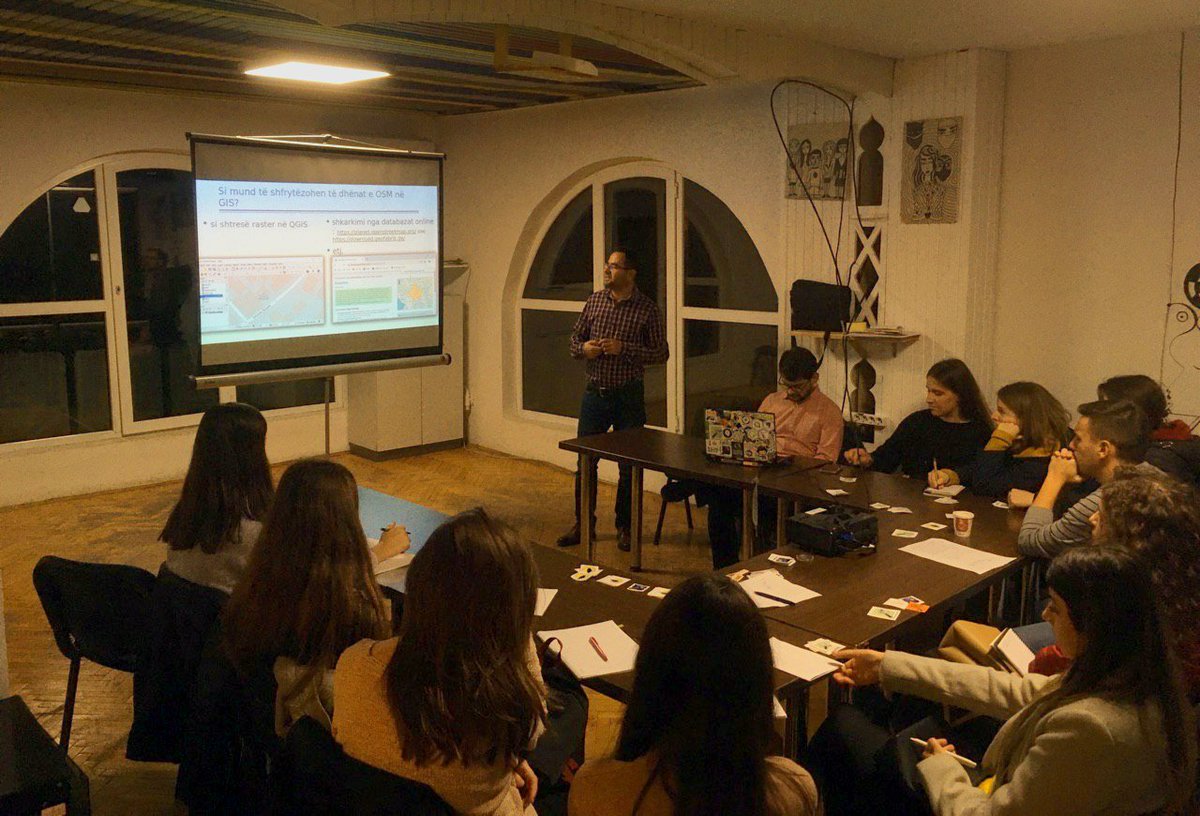 flosskosova's tweet image. Presentation by Prof. Ferat Krasniqi on how he uses OpenStreetMap at University of Prishtina. This activity is part of #OSMGeoWeek and supported by @LUinKosovo