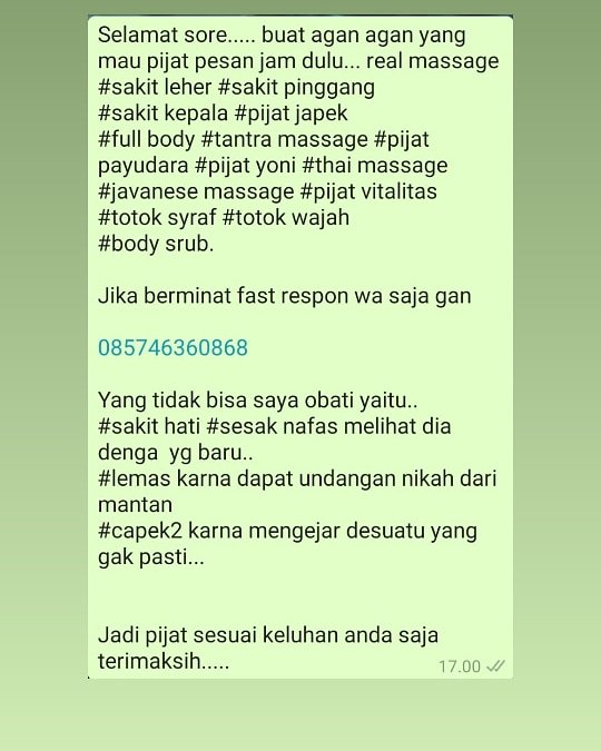 pijatsurabaya87's tweet photo. Selamat malam agan agan yang mau isi jam malam silahkan fast respon 085746360868
#pijatsurabaya
#pijatpanggilansurabay
#pijatkebugaran
#pijatpanggilan
#pijatenak
#pijatpasutri
#pijatwanita
#pijatcapek
#refleksi
#relaxtation
#tantra
#surabaya
#surabayapusat
#surabayabo https://t.co/Bf0jNtlkrp