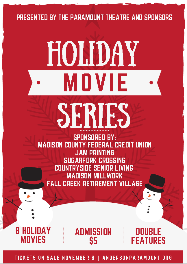 andparamount's tweet image. Introducing the Holiday Movie Series of 2019! 
Presented by the Paramount Theatre and Sponsors!
Tickets available now online at andersonparamount.org