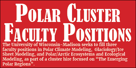 UW_AOS's tweet image. We are excited to be hiring new faculty! @UWMadison is advertising three positions in Polar Climate, Glaciology, and Polar Ecology. Please spread the word! More information at: nelson.wisc.edu/news/story.php… @UW_AOS @UWMadScience @uwgeoscience @NelsonInstitute @UW_CCR
