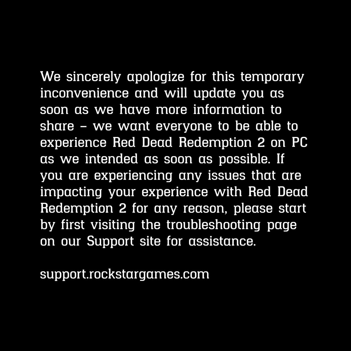 RockstarGames's tweet image. Red Dead Redemption 2 PC Update