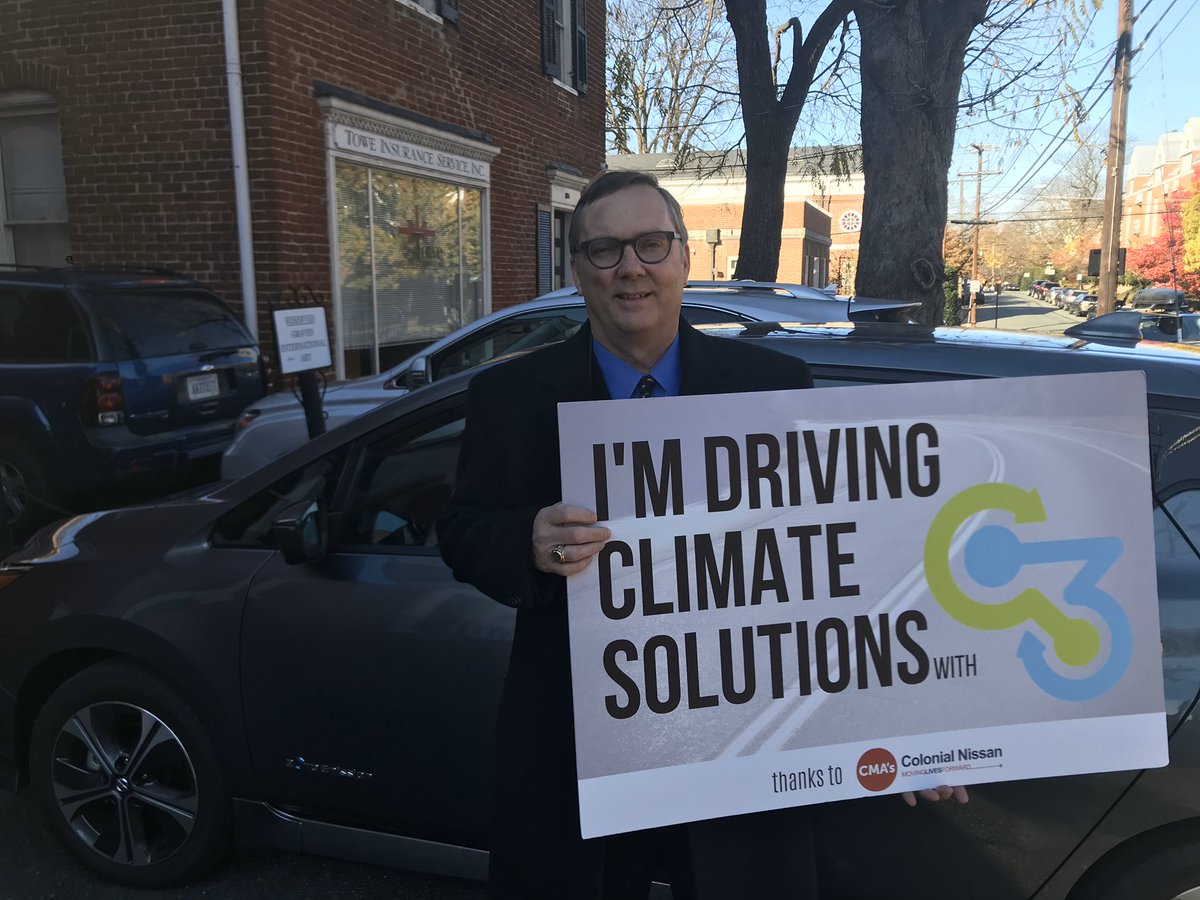 TJPDC_Region10's tweet photo. #DrivingClimateSolutions driving an all electric Nissan LEAF to all my transportation meetings today thanks to the Community Climate Collaboration and Colonial Nissan. First to JAUNT Board then off to Secretary of Transportation at Senior Statesmen and finally to Culpeper VDOT https://t.co/ujd2CfvOPD