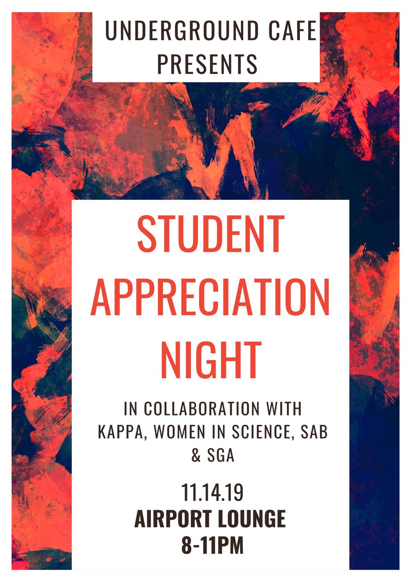 UGCafe_CalU's tweet photo. Tomorrow! We hope to see you all there! 

8-11pm in the Airport Lounge https://t.co/IKg9krkqM0