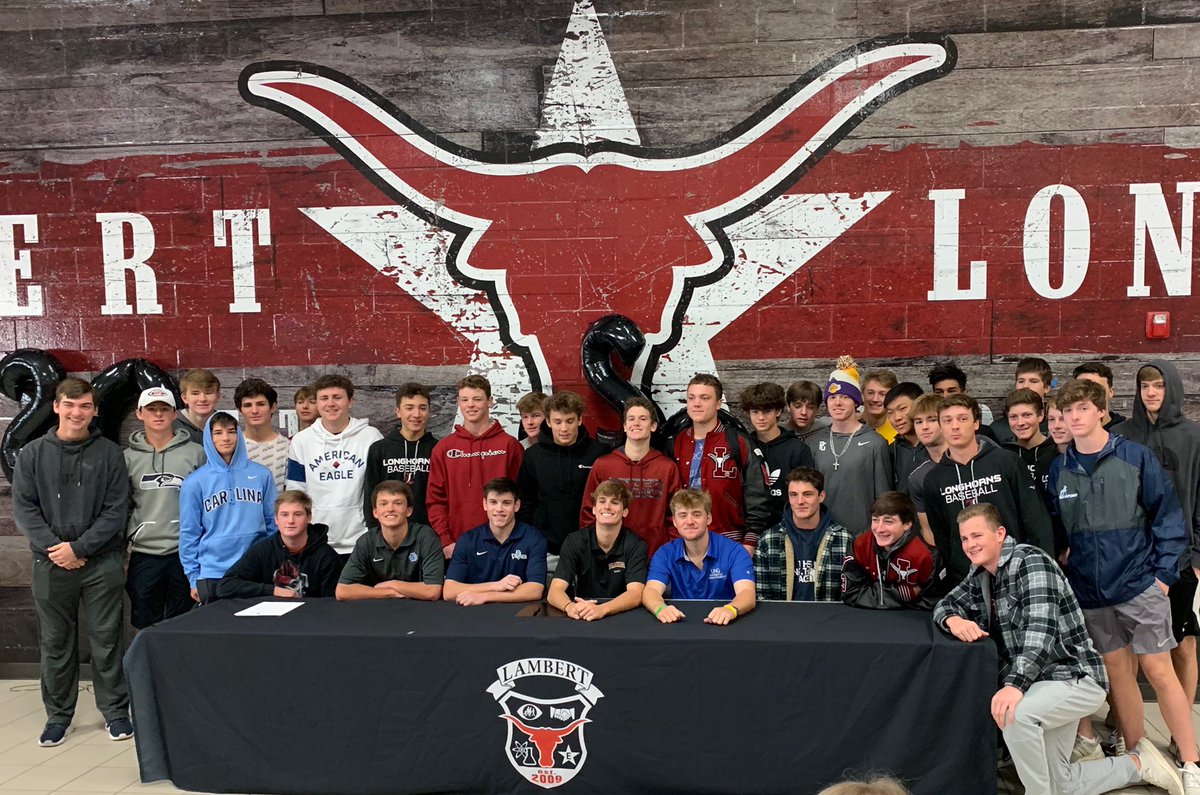 LambertBaseball's tweet image. Big Day for our 4 signing seniors. Congrats to Reid Howard(North Ga), Garrett Hollenbeck(North Ga) Daniel Fischer(Flagler), and Blake Hyman (Berry)....Love you guys
