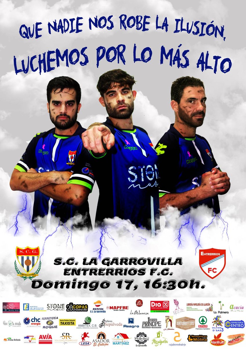 QUE NADIE NOS ROBE LA ILUSIÓN, LUCHEMOS POR LO MÁS ALTO
¡Os esperamos un domingo más en nuestra casa!
📅 Domingo 17 de noviembre
🆚 <a href="/EntrerriosFC/">Entrerríos F.C.</a>
⌚16:30 horas
🏟️ Campo de Fútbol Municipal de La Garrovilla
#EstamosDeVuelta ⚽💙