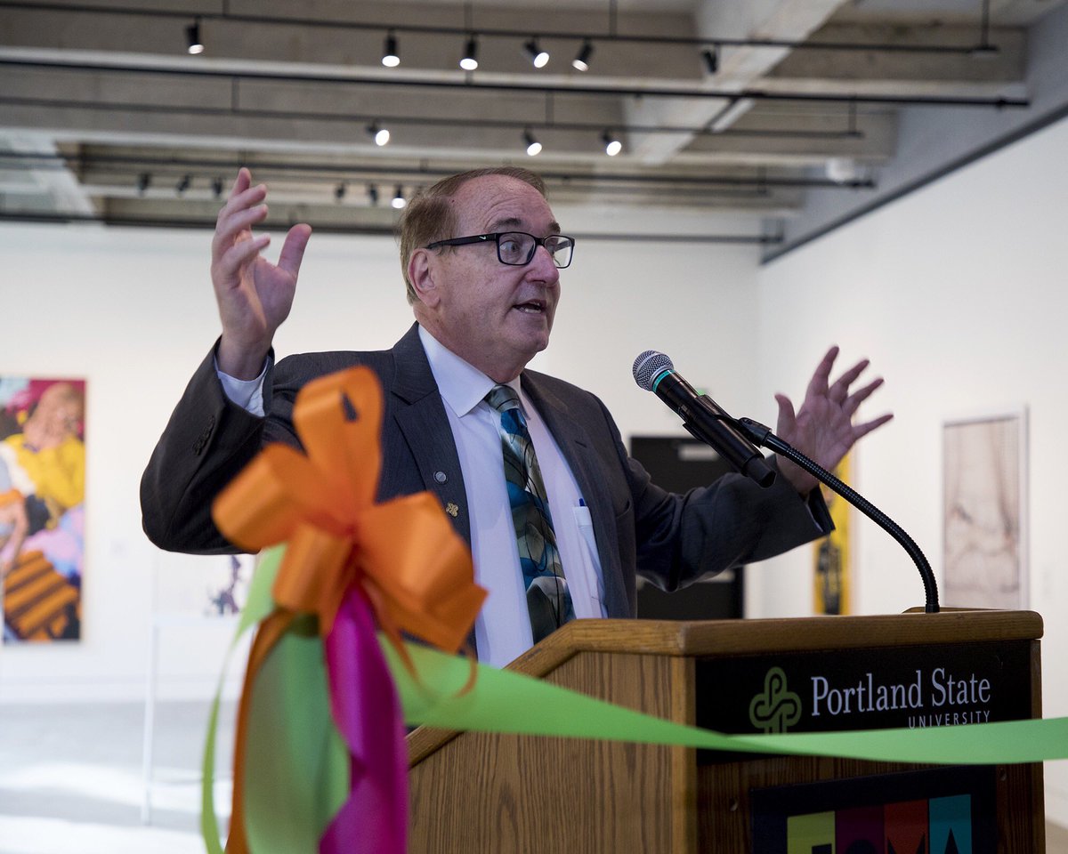 smithunionpsu's tweet photo. @Portland_State marked the opening of the first non-student art museum on campus -- the Jordan Schnitzer Museum pf Art in Fariborz Maseeh Hall (next door to Smith!) -- with a lively ceremony, family fun day and some glorious Jordan Schnitzer artwork.   
📸: @sofiebrandtphoto https://t.co/ejTGp4cnU0