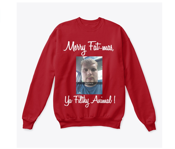 TopsideGaming's tweet photo. Go get your El Fatticus Christmas Sweaters now! Starting at $20. Its a Christmas gift that keeps on giving. He is a legend on the battle field, and now he can be a part of your Holiday season. https://t.co/1LhVCW88Tv https://t.co/cbCr6Z9NwO
