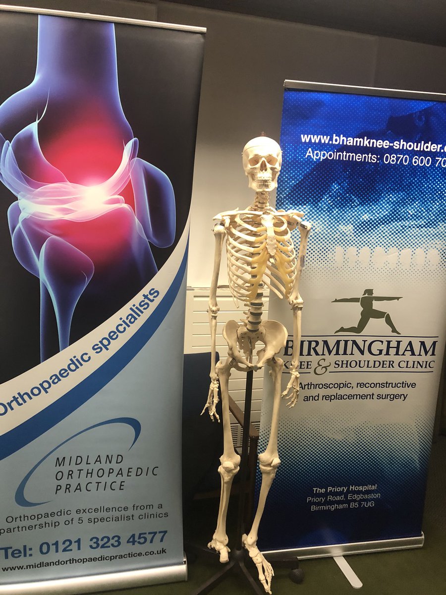 BhamKnee_Should's tweet photo. We are set up and ready for our evening of knees and shoulders at the Royal Orthopaedic Hospital. Look forward to seeing you later! https://t.co/xjgoCj51PR