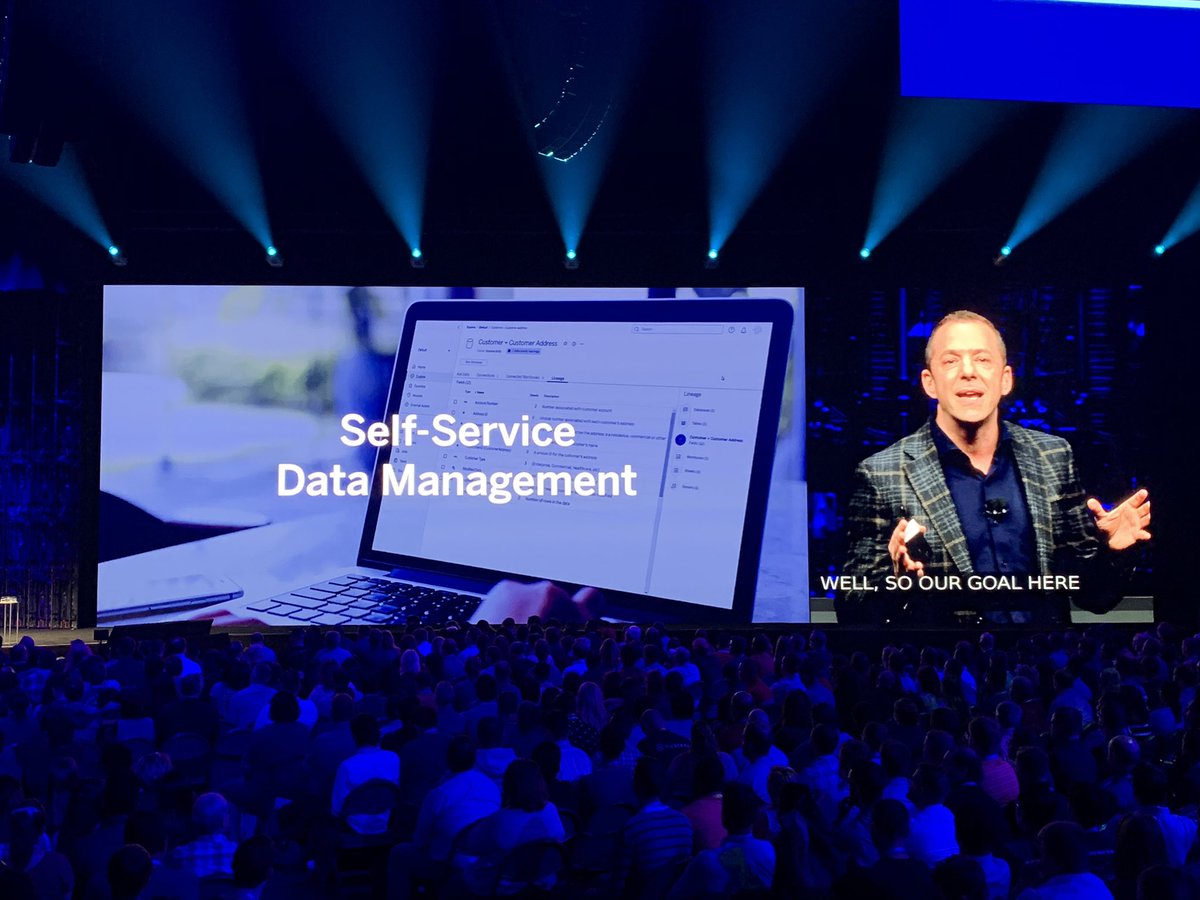 slangenfeld's tweet photo. .@Ajenstat always a pleasure to see you - today at #data19! With awareness of the critical role data stewards play in self-service analytics & the importance of data management. @Alation and @tableau deliver with an enterprise #datcatalog for our joint customers! #dataculture https://t.co/z6hp7DdujQ