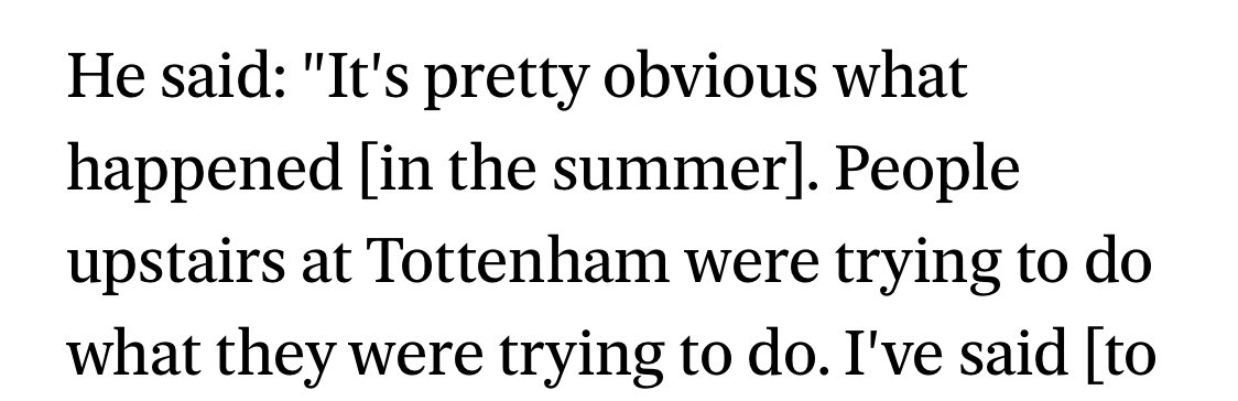 Here, he makes it clear it was ‘the people upstairs’ trying to sell him in the summer. Just goes to show Poch & Levy aren’t on the same wavelength. At no point does he say the manager didn’t want him. Rose starting 11/16 games this season suggests he was part of Poch’s plans.