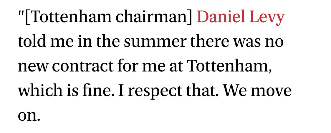Here, he makes it clear it was ‘the people upstairs’ trying to sell him in the summer. Just goes to show Poch & Levy aren’t on the same wavelength. At no point does he say the manager didn’t want him. Rose starting 11/16 games this season suggests he was part of Poch’s plans.