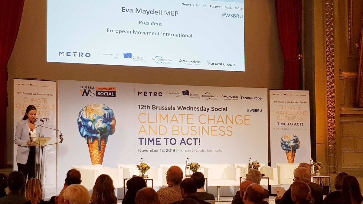 EMInternational's tweet photo. At the #WednesdaySocial discussing #ClimateChange. 🌱
EMI president @EvaMaydell MEP opens today’s #WSBRU with a rallying call for business, civil society and governments to work together and make climate change everyone’s business.
#TimeToAct https://t.co/lATvS28uk6