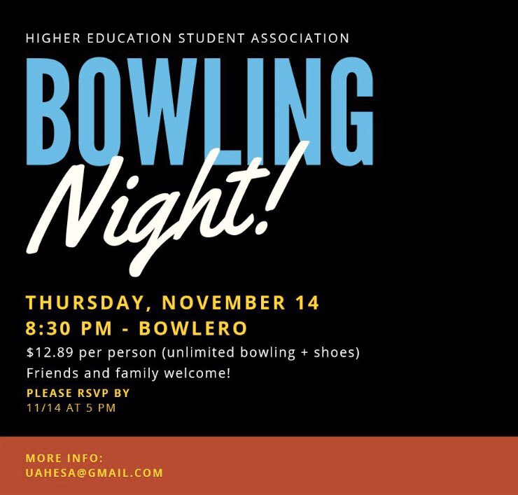 Join us tomorrow night @BowleroBowl! We can’t wait to bowl with you 🎳