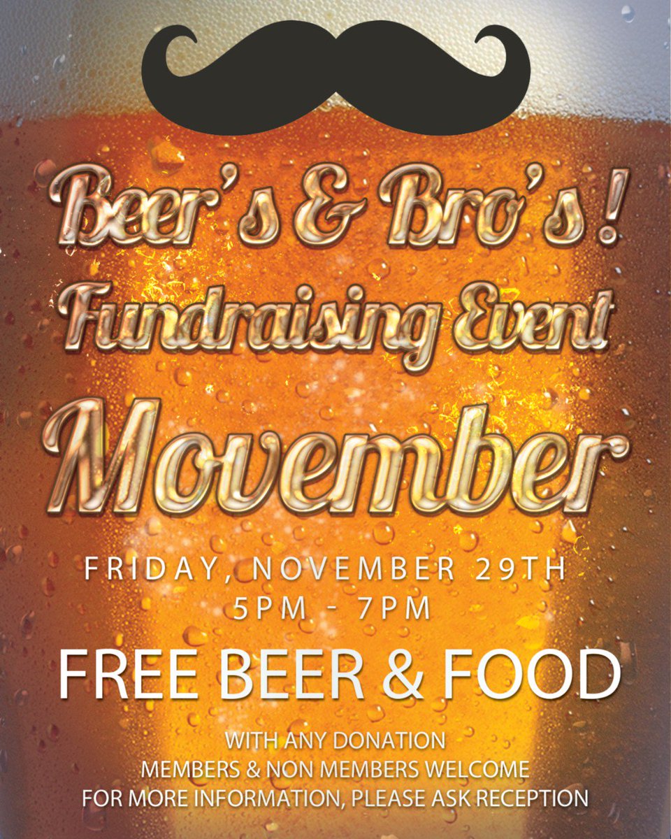 We’re banding together here at Eden Fitness in raising funds for Movember, which tackles prostate cancer, testicular cancer, mental health and suicide prevention. The event will be from 5 pm until 7 pm on Friday the 29th of November. RSVP - ow.ly/Qoe150x9M2D
