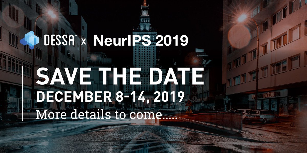 dessa's tweet photo. We’re pleased to announce that we've been selected as an official host of the NeurIPS 2019 Meetup in Toronto! We'll be streaming some of the most popular talks and showcasing some exclusive work from our partners. Stay tuned for more details, and contact us if you’d like to help! https://t.co/oSqDN6J4Gh