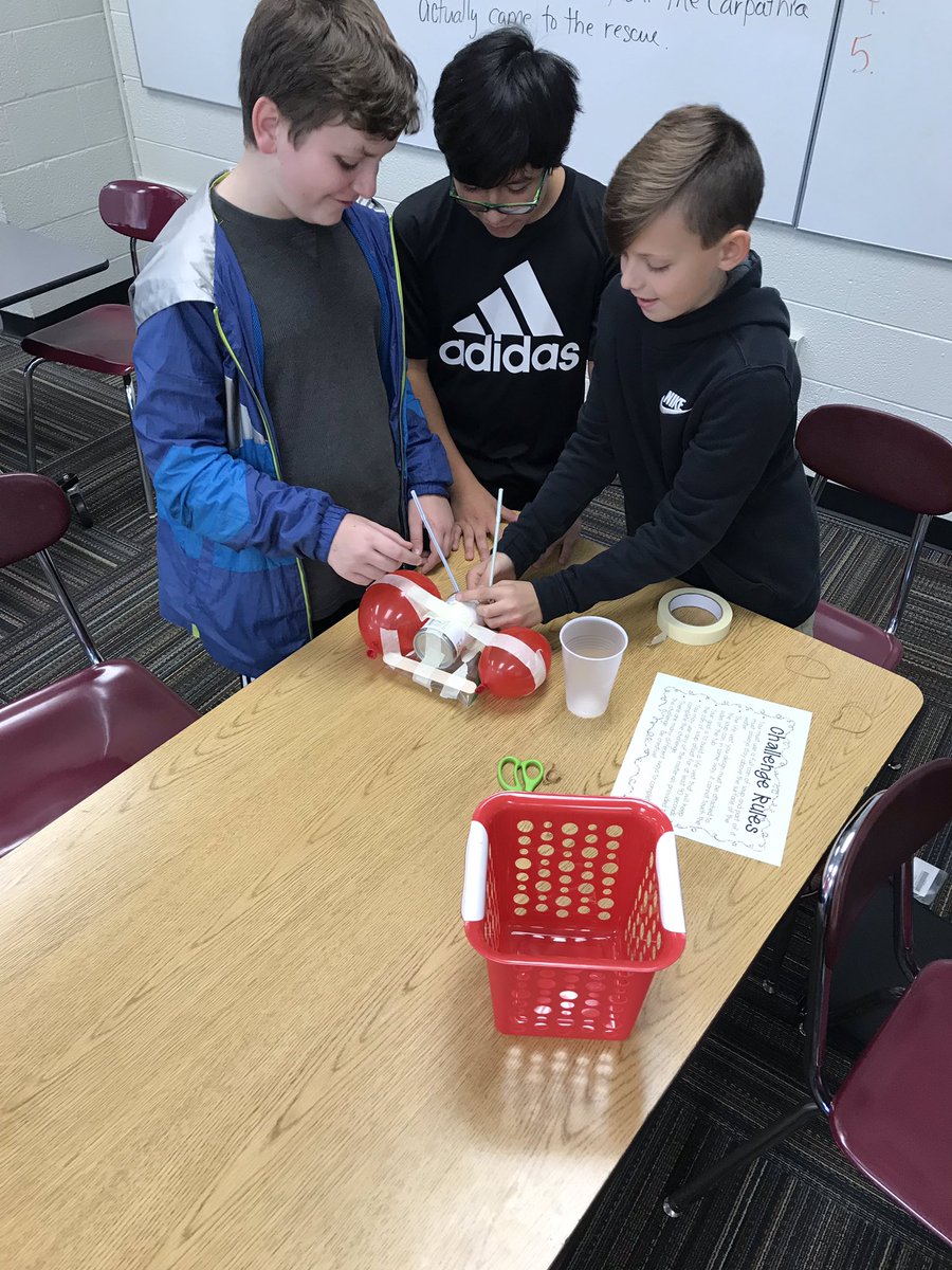 A little STEM project today in 7th Grade English. So many discoveries that relate to our Titanic novel study! <a href="/RMSortn/">Robertsville Middle</a> @MichelleS64 <a href="/KirkRenegar/">Kirk Renegar, Ed. D.</a>