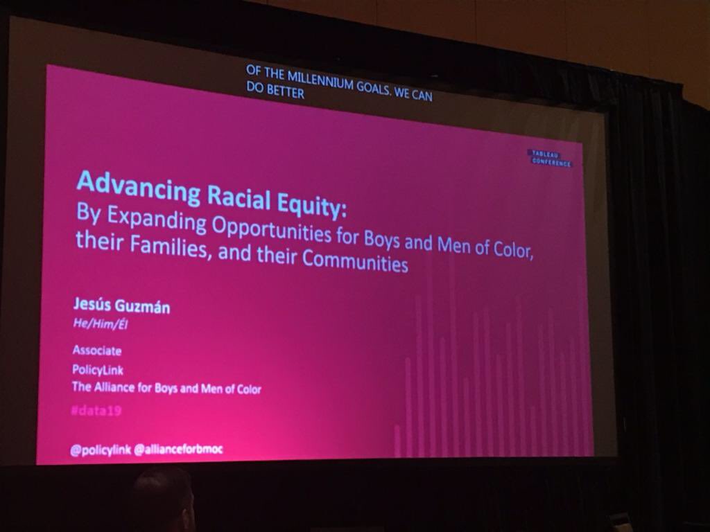 AllianceforBMOC's tweet photo. Yesterday our team researcher @jesus_guzman shared how we are integrating data into advocacy for racial and gender equity at @tableau Foundation Summit. So important that our folks take advantage of critical data to fuel our movements and effect systemic change. #Data4Equity https://t.co/vcpFURH8Al