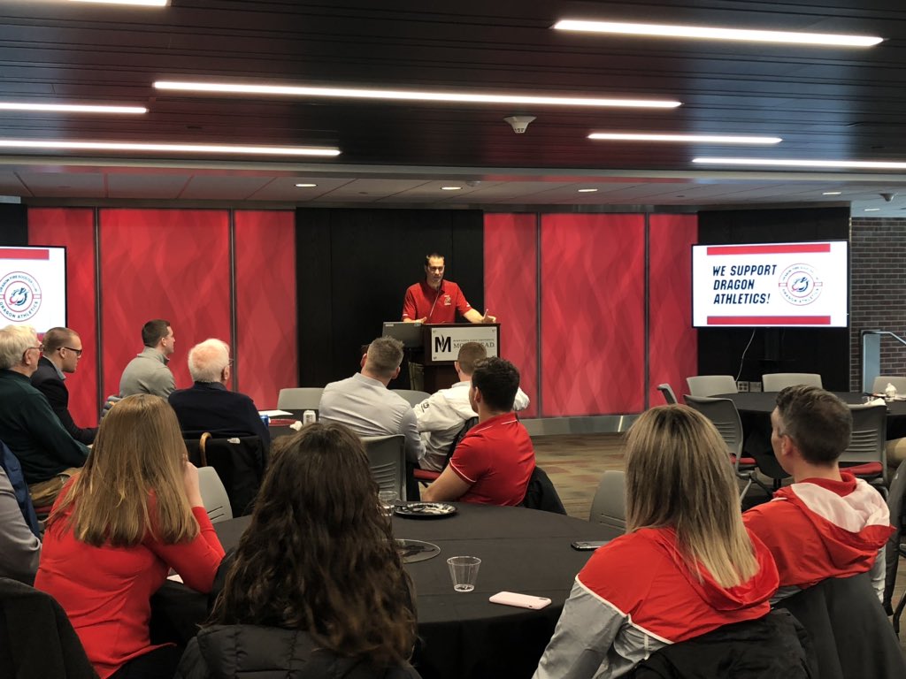 Learning about current and future of <a href="/msum_football/">MSUM Dragon Football</a> from Coach Laqua <a href="/MSUMDragons/">MSUM Dragons</a>