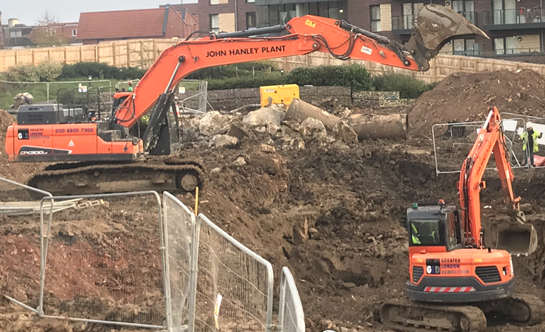 GLDemolition's tweet photo. The muck shift begins, Big brother working with his little brother to get the job done #DX300 #DX85 https://t.co/l88UnwcNAD