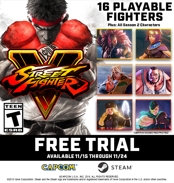 Street Fighter V nabídne Steam trial