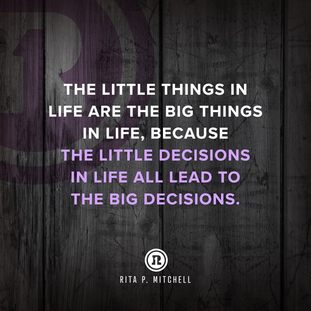 The little things in life are the big things in life, because the little decisions in life all lead to the big decisions. #wordsofwisdomwednesday #oyps #ownyourphenomenalself #everydecisioncounts