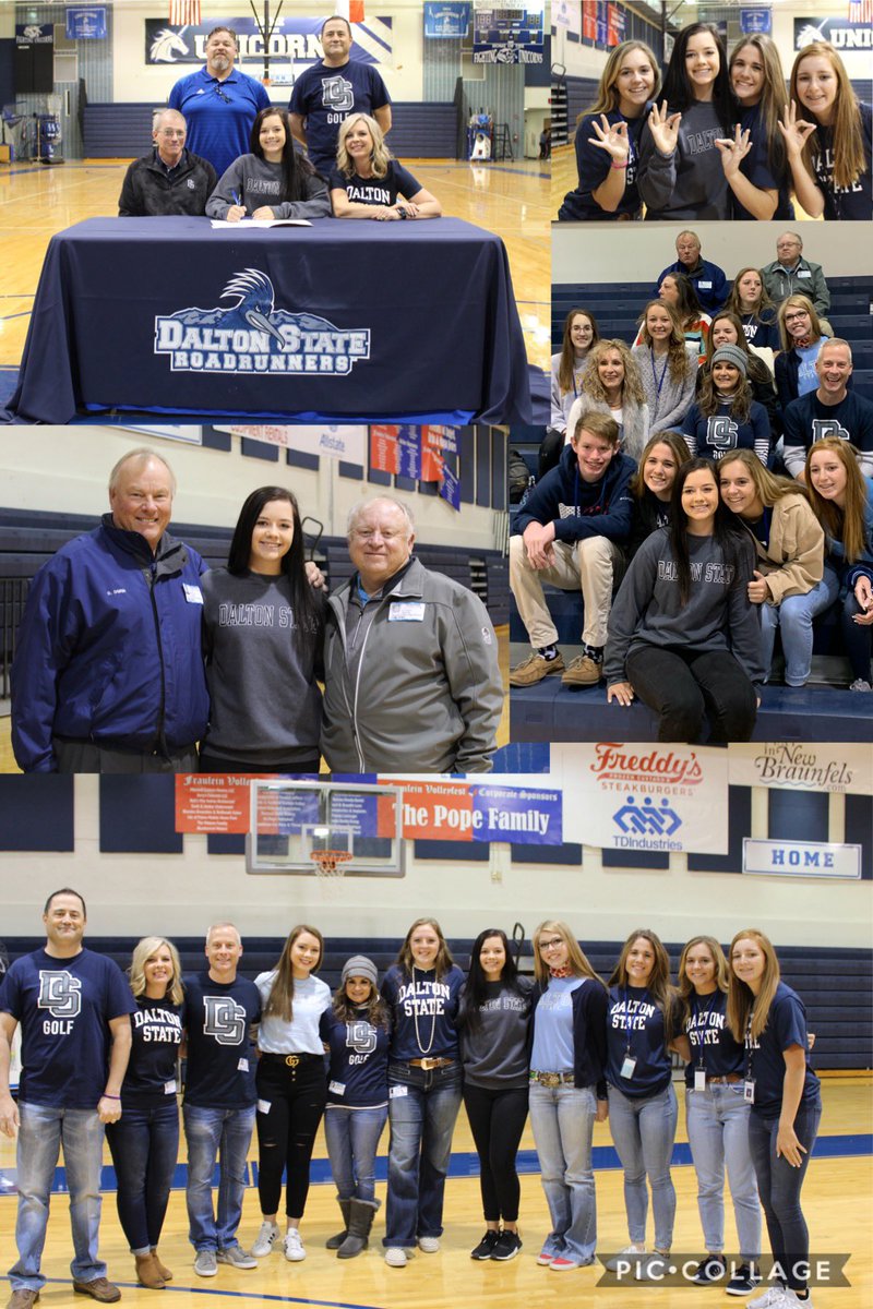 hanna_bullard's tweet photo. Super proud to be part of the Dalton State Roadrunners!! So many people have helped me to get here and I’m blessed for the family and friends who were able to join me in the celebration today.  Thank you Coach McGrew for driving 16 hours to see me sign. @TJGT @STPGAJuniorGolf https://t.co/2xskAmj1TM