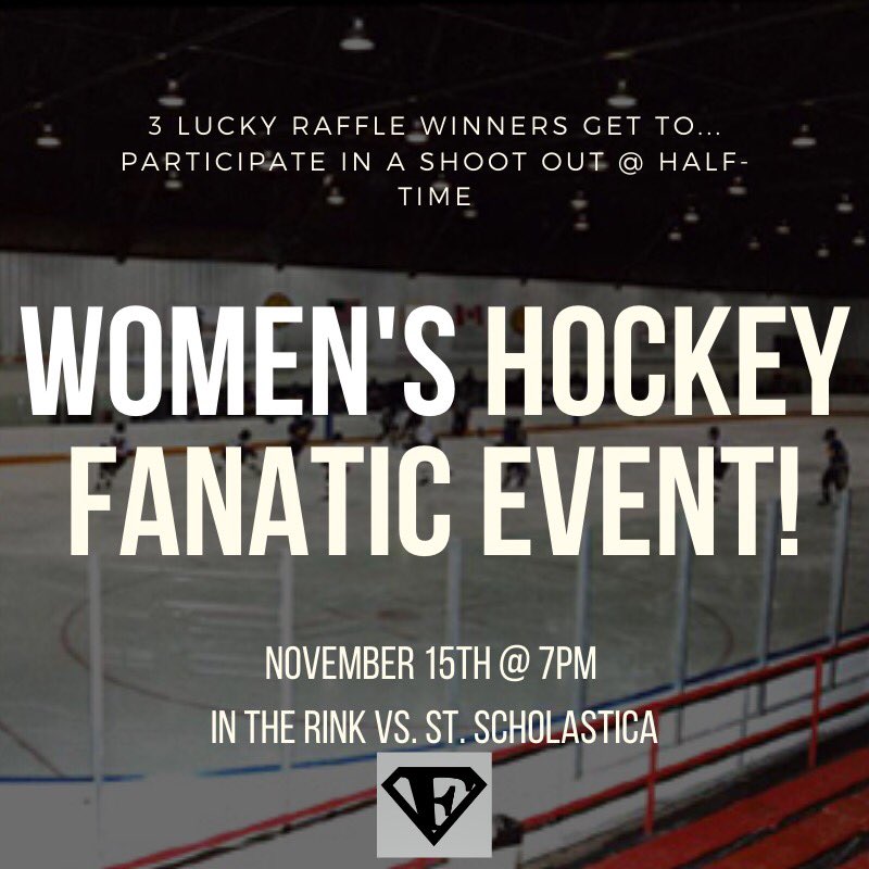 FORESTERFANATIC's tweet photo. come out &amp; support women’s hockey!! raffle winners get a chance to win some prizes during the shoot out!! https://t.co/taI1l4Awsd