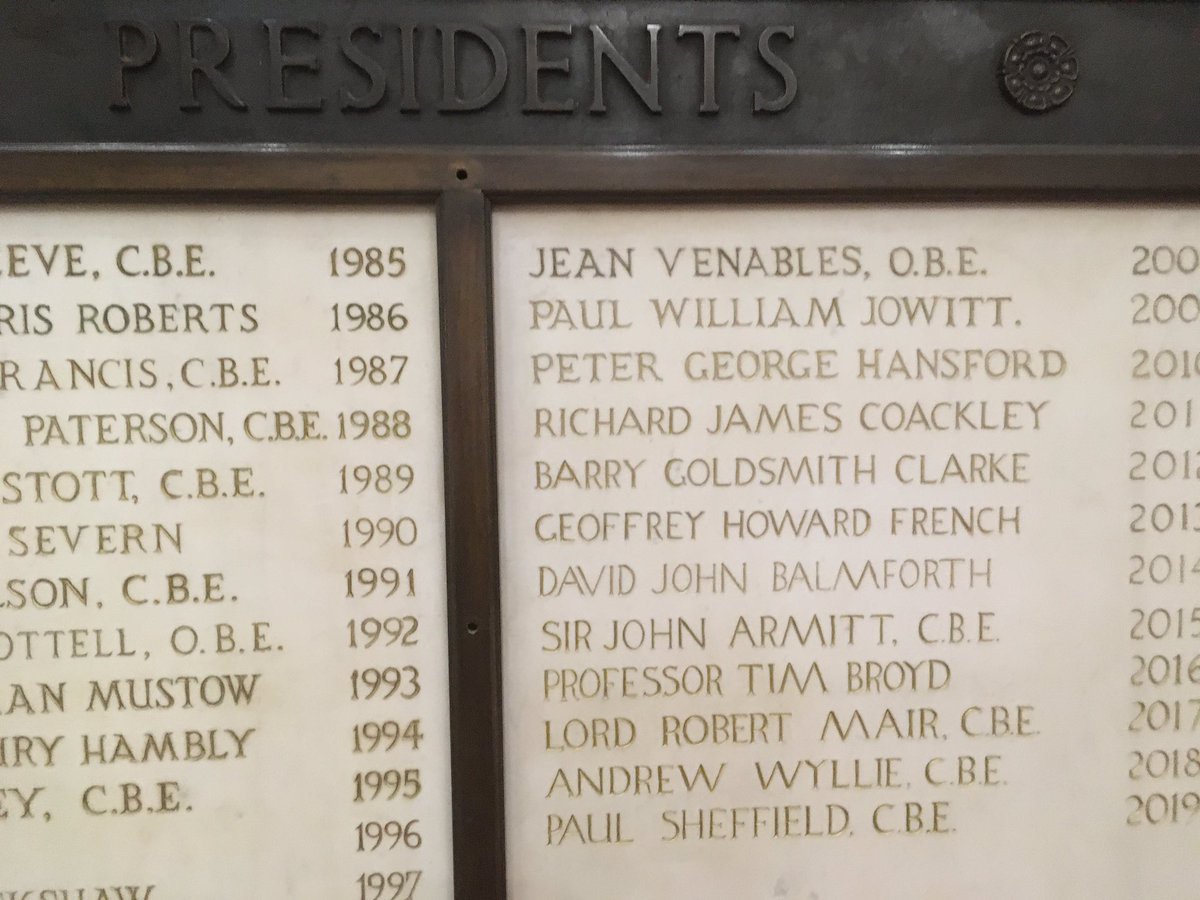 ICELibrary's tweet photo. Adding Paul Sheffield’s name to the ICE Presidents board today https://t.co/ezN9X4HRc7