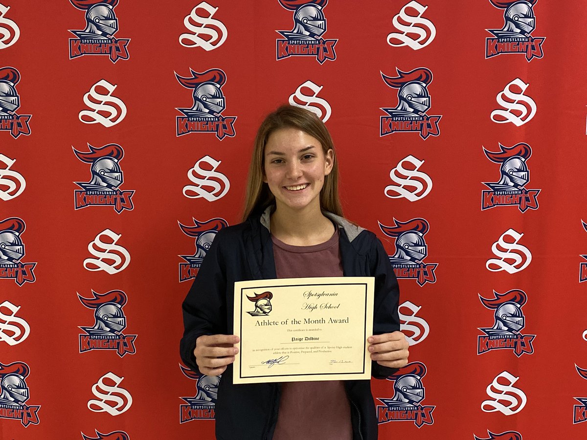 Congratulations to Paige Dildine on being selected Female Athlete of the Month for October <a href="/KnightsWatchSHS/">Knights Watch</a>
