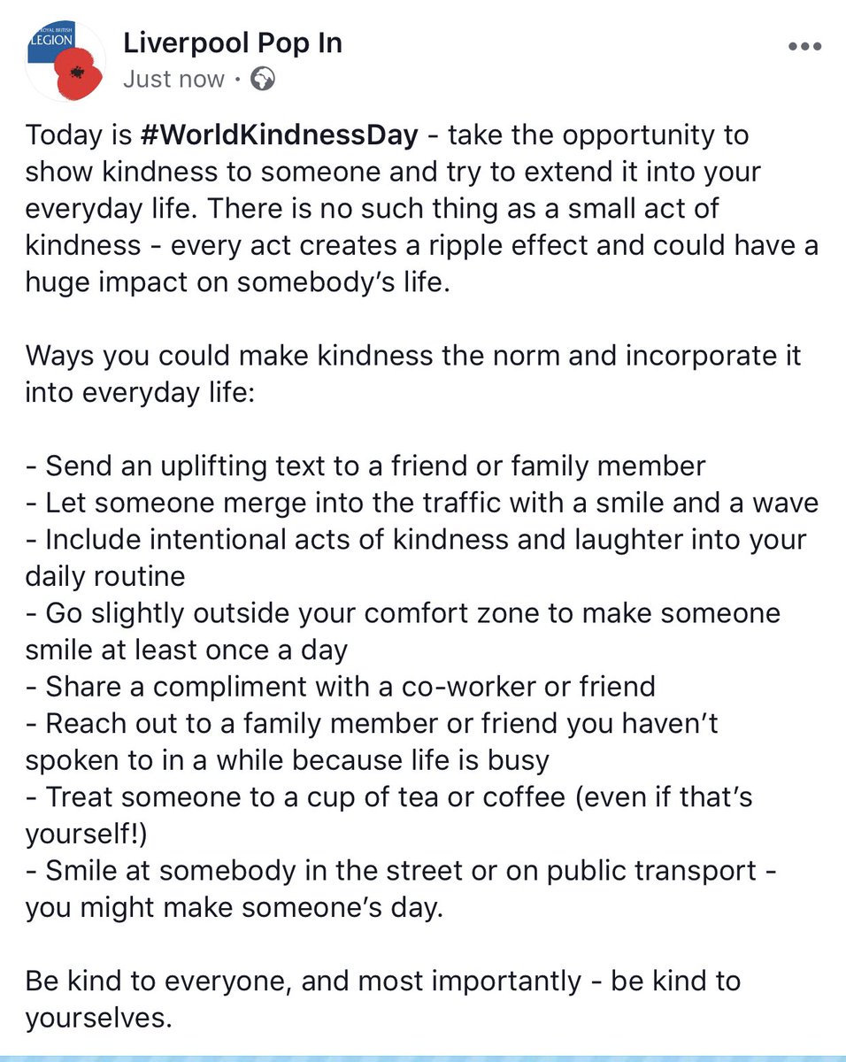 PopInMersey's tweet photo. Today we are celebrating #WorldKindnessDay - give someone a smile when you’re out and about, you never know, it may make their day. #RandomActsOfKindness https://t.co/lYGb0vIKRy