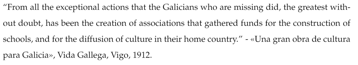 12) Galician migrants put a lot of emphasis on the importance of education, diffusing these norms through their letters, associations, etc. Using survey data, I find that in municipalities that experienced more emigration, individuals value education and effort significantly more