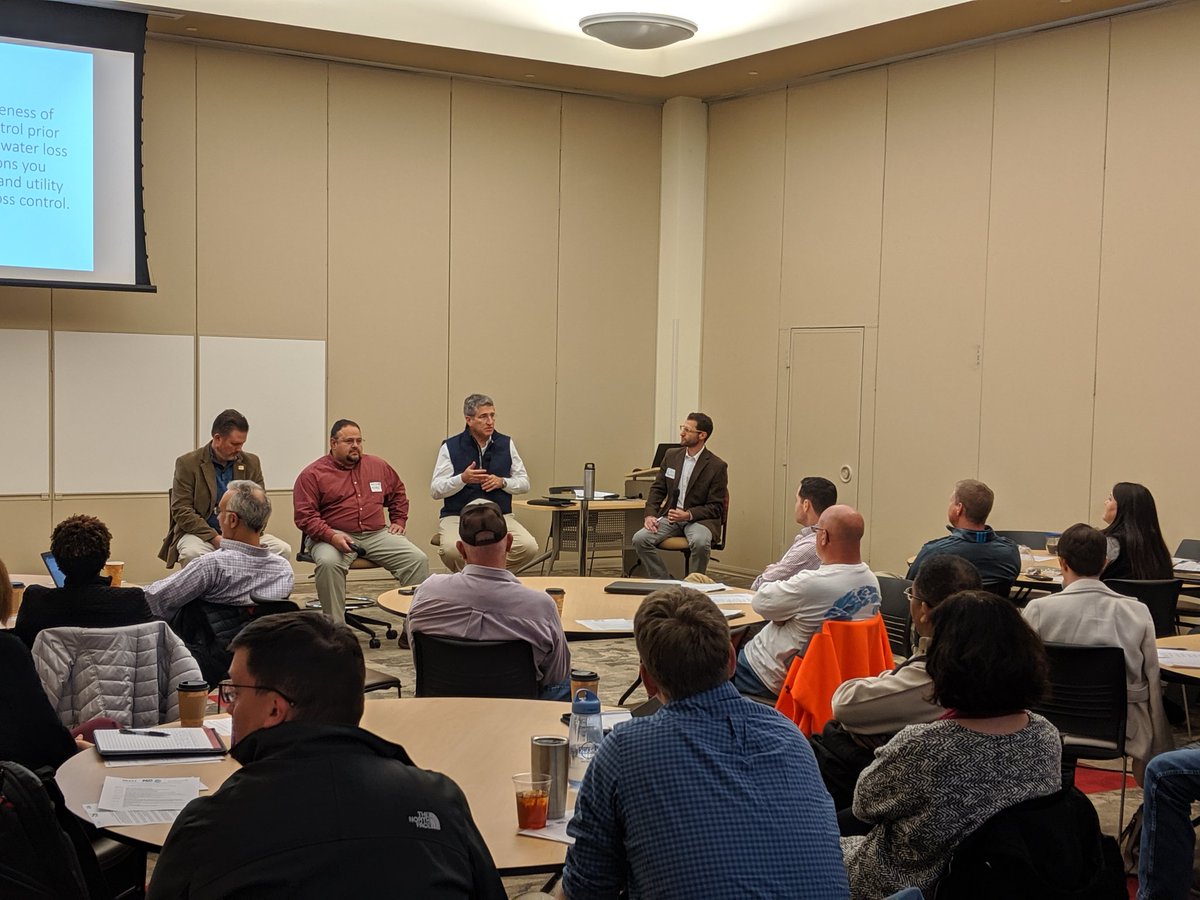 will_jernigan's tweet photo. North Carolina water utilities telling their #waterloss story with .@drewtal 
.@__CAVANAUGH__ .@NC_WRRI .@awwa .@Plunger_WS #nawlyall https://t.co/vbWiUsddN0