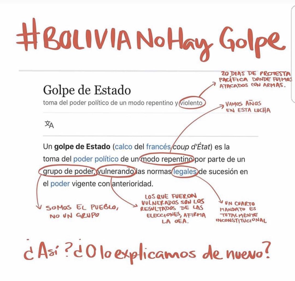flaviabd2's tweet photo. MÁS CLARO QUE EL AGUA! En bolivia NO hubo un GOLPE DE ESTADO! BoliviaNoHayGolpe
#BoliviaDijoNo
#BoliviaLibre
#BoliviaTransparente
#nocoupforbolivia
#EvoEsFraude @CIDH
@CNNEE
@ONU_es
@bbcmundo
@soyfdelrincon
@OEA_oficial
@PPTenel13
@Miguel_Boggiano
@patriciajaniot https://t.co/A2Orxxi1xo