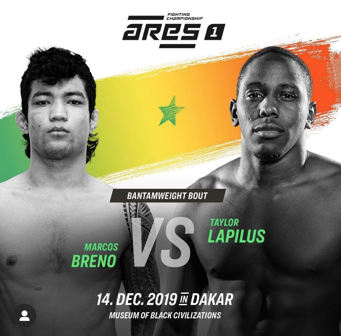 FqMMA's tweet photo. 🚨Ares Fighting Championship :
Notre 🇫🇷 #TaylorLapilus , 🏆 Coqs du #tkomma , est de retour ‼️
Fight 🆚 #MarcosBreno (12-1) 
📆 14 dec, Dakar 🇸🇳
WAR #DoubleImpact 🔥
 @ares_fighting 
@fernandlopez #Ares1 https://t.co/5YgDqcAZq9